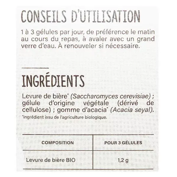 Nutrisanté Les Nutri'Sentiels Organic Beer Yeast 45 capsules