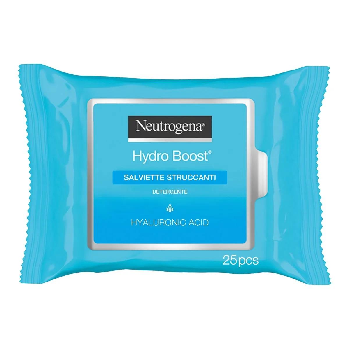 Neutrogena Hydro Boost Salviette Struccanti Idratanti Acido Ialuronico 25 Pezzi