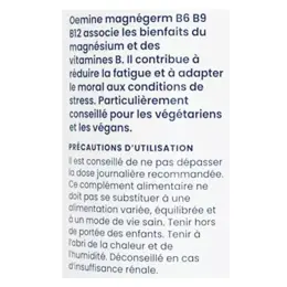 Oemine Magnégerm B6 B9 B12 Magnésium Marin Stress et Fatigue 60 gélules