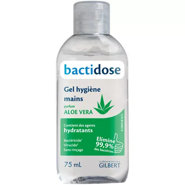 Bactidose Gel Hygiène Mains Parfum Aloe Vera 75ml