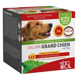 Vetobiol Antiparasitaire Collier Grand Chien x6