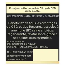 Nomadiet Huile de Chanvre CBD 20% Bio 10ml