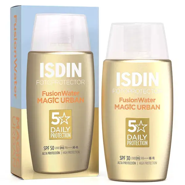 ISDIN Fotoprotector Fusion Water Urban Crème Solaire Visage Anti-Pollution SPF30 50ml