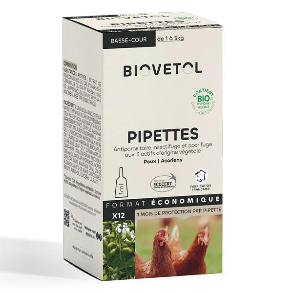 Biovetol - Antiparasitaire - Pipettes basse-cour - 1ml (x12)