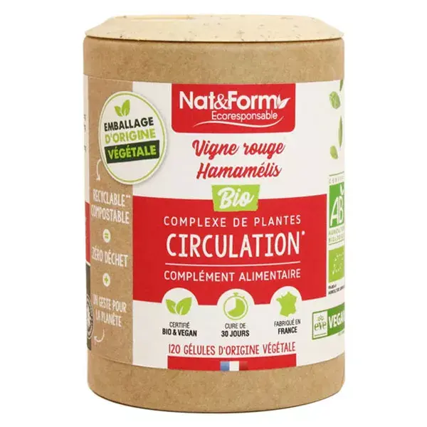 Nat & Form Eco Responsable Organic Circulation Complex 120 capsules