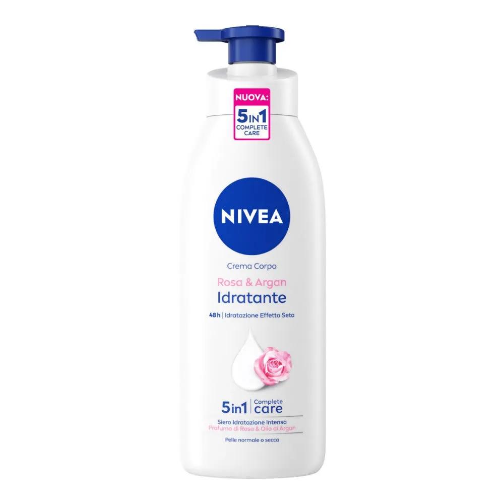 Nivea Rosa e Argan Crema Corpo Idratante e Profumata Per Pelli Normali e Secche 500 ml