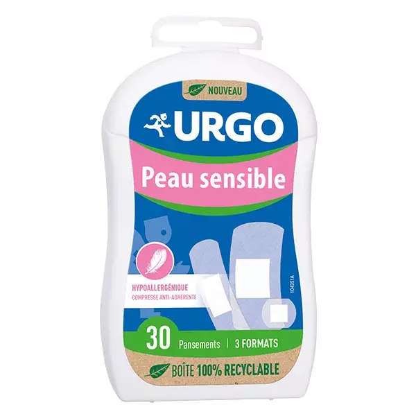 Urgo First Aid Sensitive Skin Dressing 3 Sizes 30 units