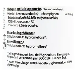 Vit'all+ Shiitaké 400mg Bio 60 gélules végétales