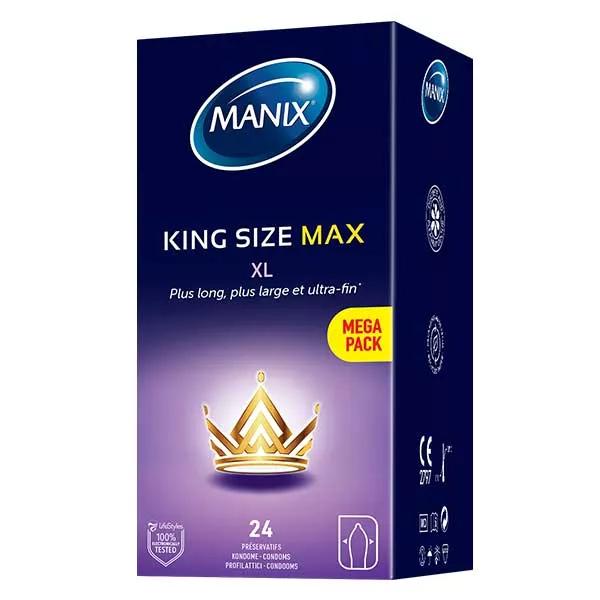 MANIX KING SIZE MAX 24 preservativos grandes de látex XL - Maxi Pack