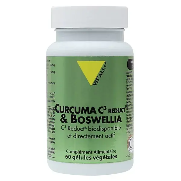 Vit'all+ Curcuma C3 Reduct® & Boswellia C3 Reduct® hautement biodisponible 60 gélules végétales