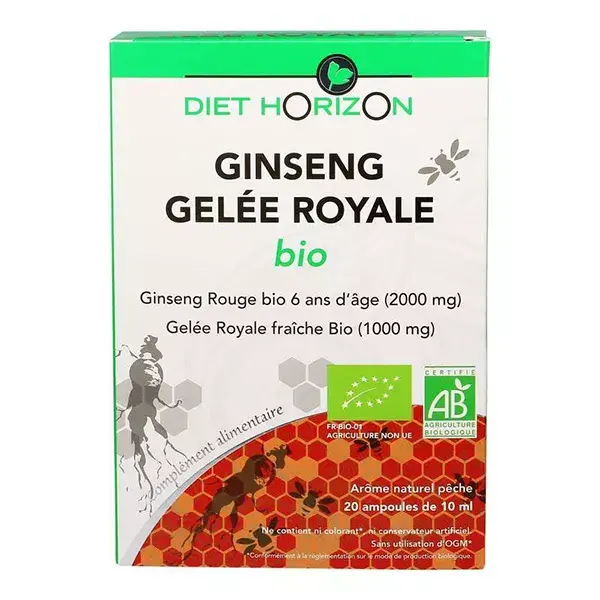 Diet Horizon Organic Royal Ginseng Jellys 20 Vials 