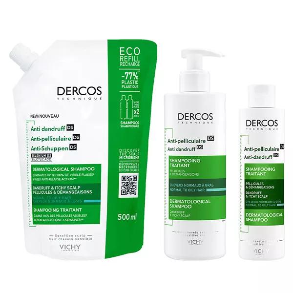 Vichy Dercos Technique Eco-Recharge Champú anticaspa DS Tratamiento caspa y picores Cabellos normales a grasos 500ml