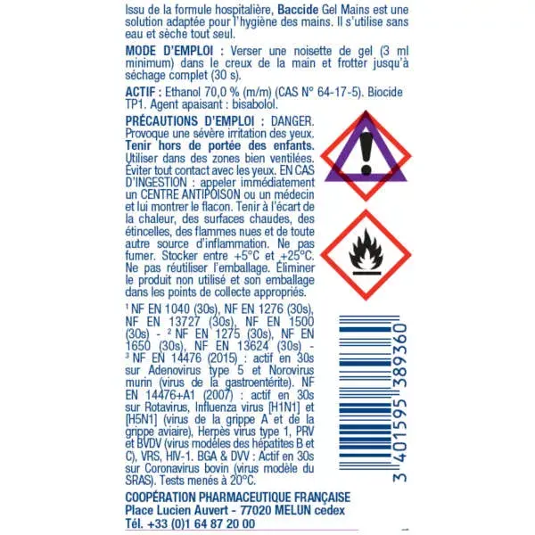 Baccide Gel de Manos Hidroalcóholico Sin Perfume 75ml