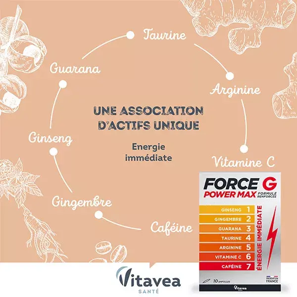 Vitavea Force G Power Max Energie Immédiate 10 ampoules