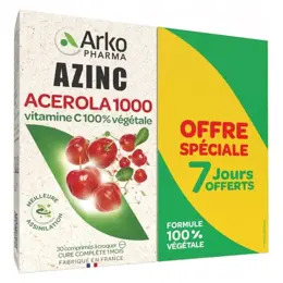 Arkopharma Azinc Naturel Acérola 1000 Lot de 2 x 30 comprimés