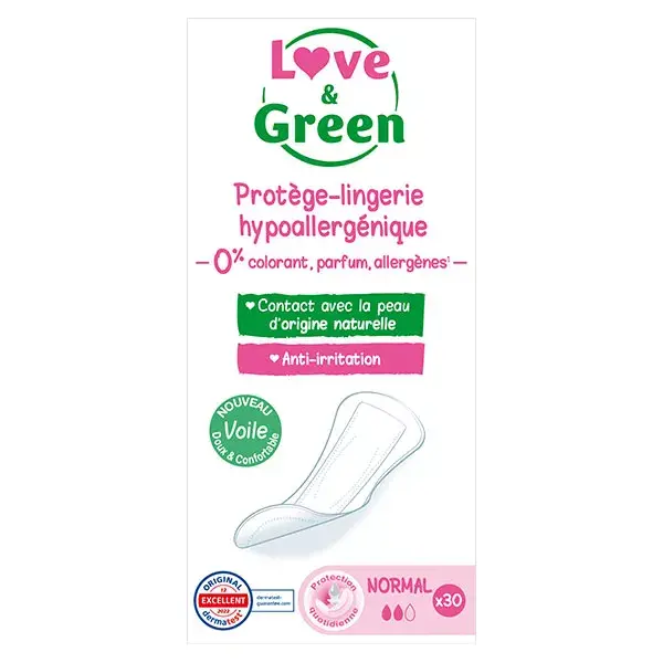 Love & Green Protège-Slips Hypoallergéniques Normal 30 unités