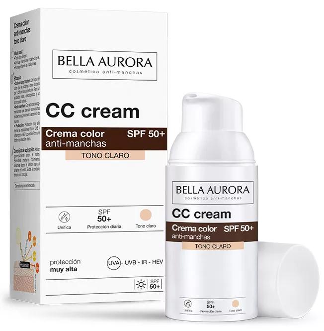 Bella Aurora CC Cream Creme Cor Anti-manchas Tom Claro SPF50+ 30ml