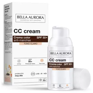 Tonalité de tache de couleur crème claire SPF50 Bella Aurora 30ml