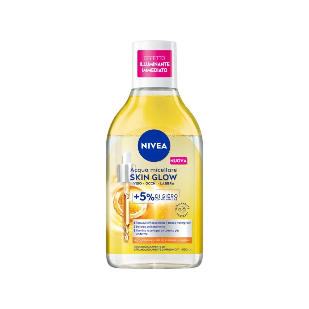 Nivea Acqua Micellare Skin Glow Struccante Viso e Occhi Con 5 % Siero + Aminoacid Complex 400 ml