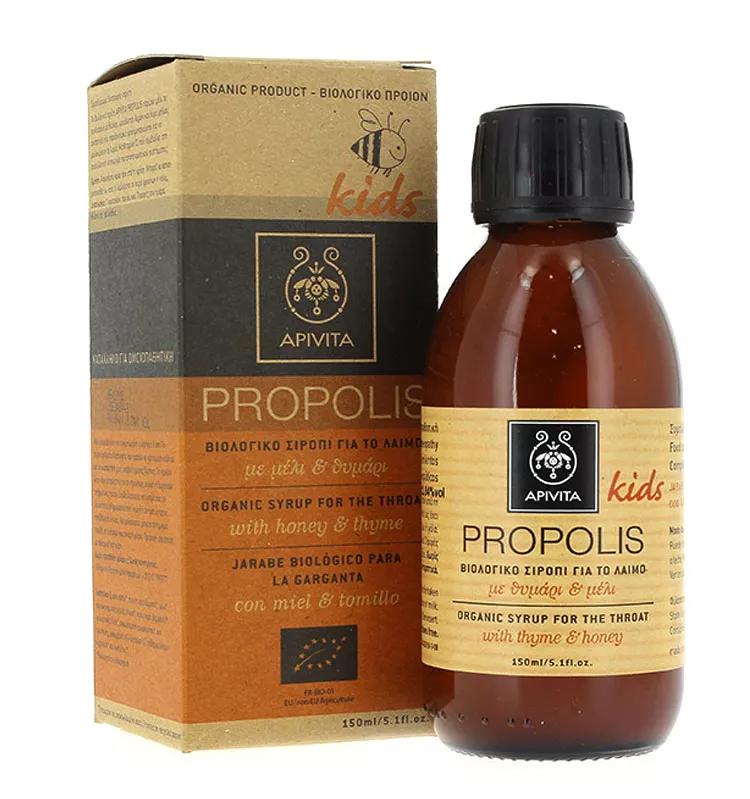 Apivita Propolis Kids Kinderen Biologische Keelsiroop met Honing en Tijm 150ml