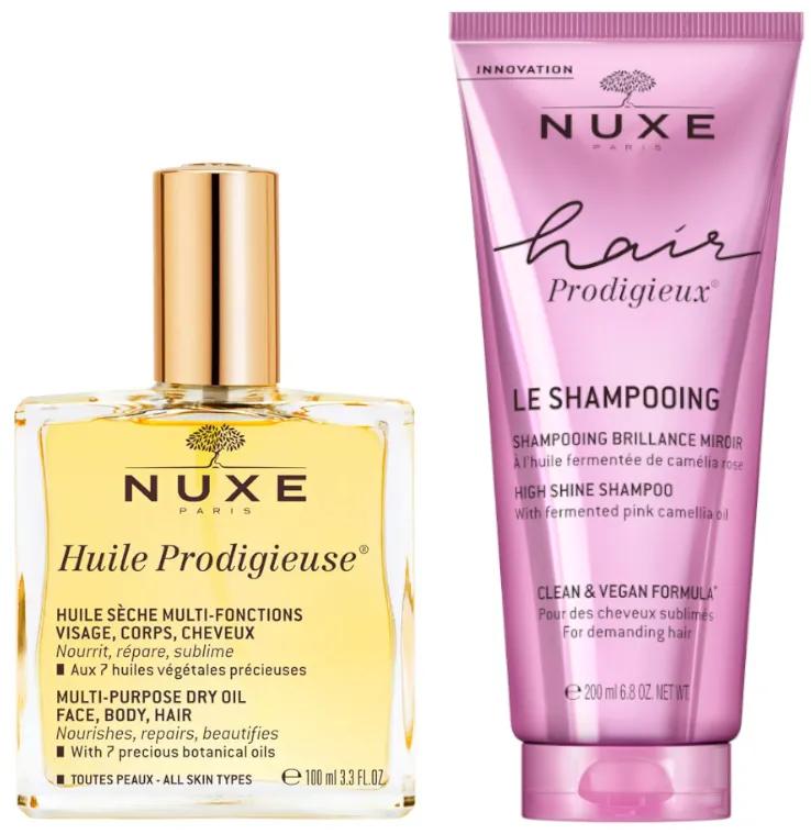 Nuxe Huile Prodigieuse 100 ml + Shampoing Brillance Sublime 200 ml