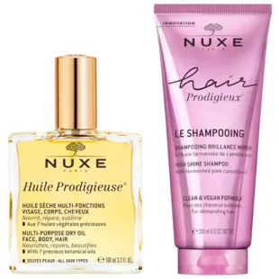 Nuxe Prodigieuse Huile 100 ml + Sublime Shine Shampoo 200 ml