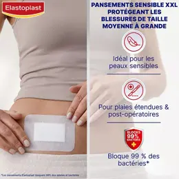 Elastoplast Sensible Pansement XXL 8 x 10cm Stérile 5 unités