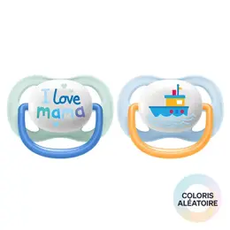 Avent Sucette Ultra Air 0-6m Mixte Love Mama Lot de 2