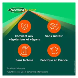 Berocca Boost Vitamines Caféine et Guarana 30 comprimés effervescents