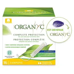 Unyque Organyc Tampon Applicateur Normal Coton Bio 16 unités