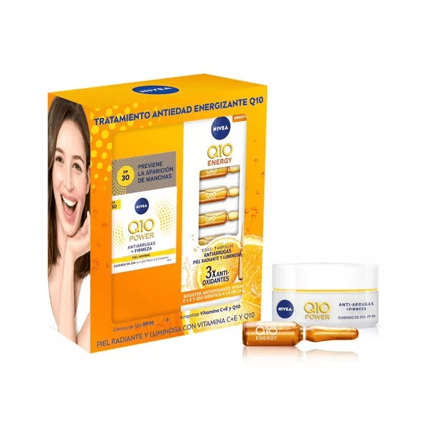 Nivea Pack Q10 Anti-aging en verkwikkende behandeling met vitamine C en E