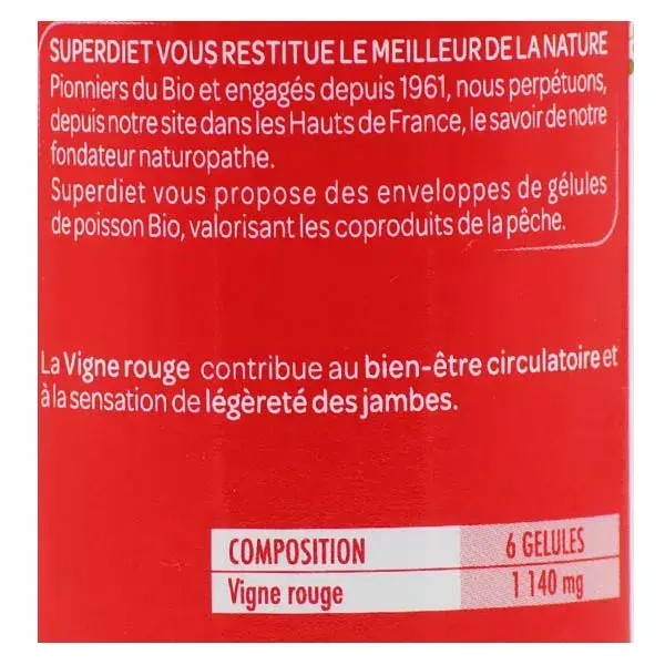 Superdiet Vigne Rouge Bio 90 gélules