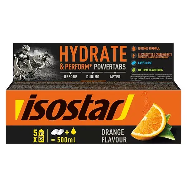 isostar PowerTabs Hidratación Rápida Naranja 10 comprimidos