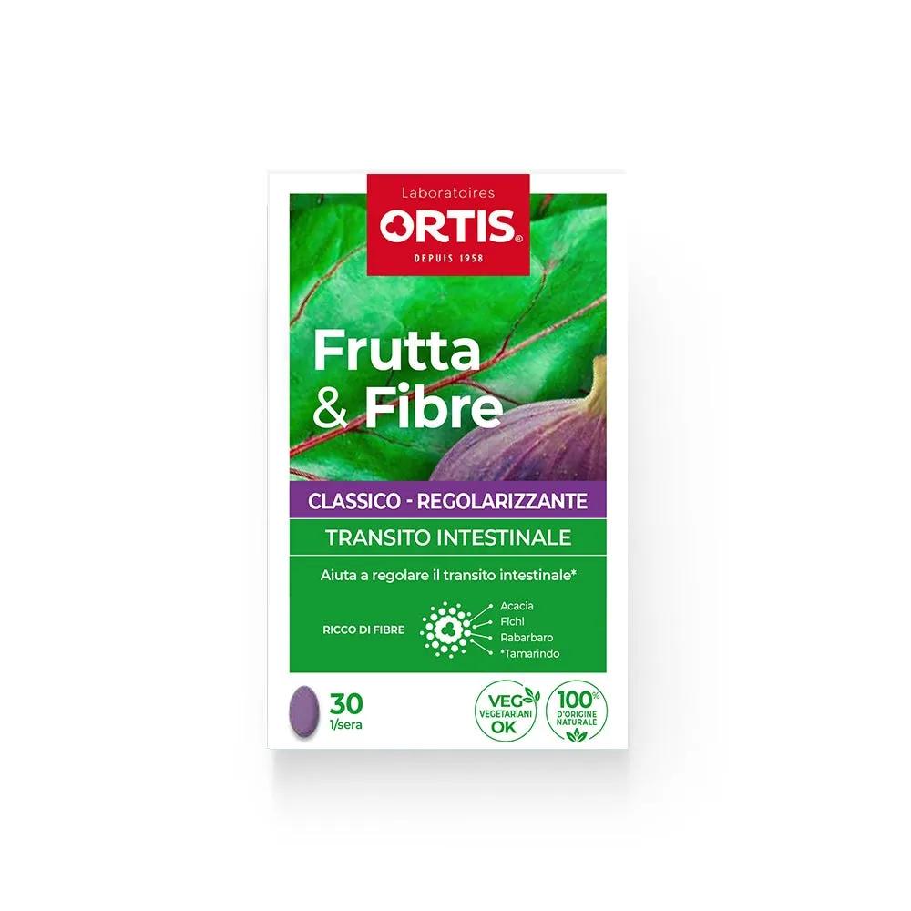 Frutta e Fibre Classico Integratore per il Transito Intestinale Pigro Frequente 30 Compresse