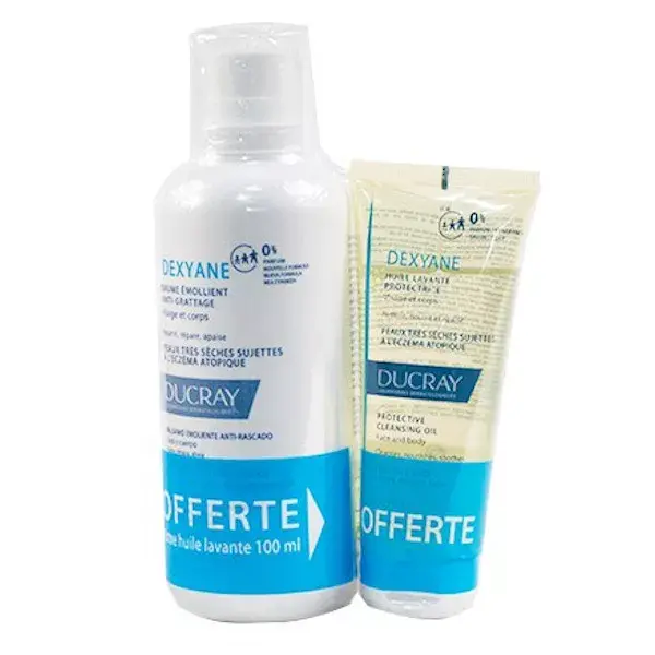 Ducray Dexyane Anti-Irritation Emollient Balm 400ml + Protecting Cleansing Oil 100ml FREE