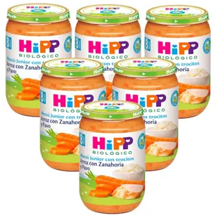 HiPP Tarrito de Arroz con Zanahoria y Pavo BIO +8m 6x220 gr