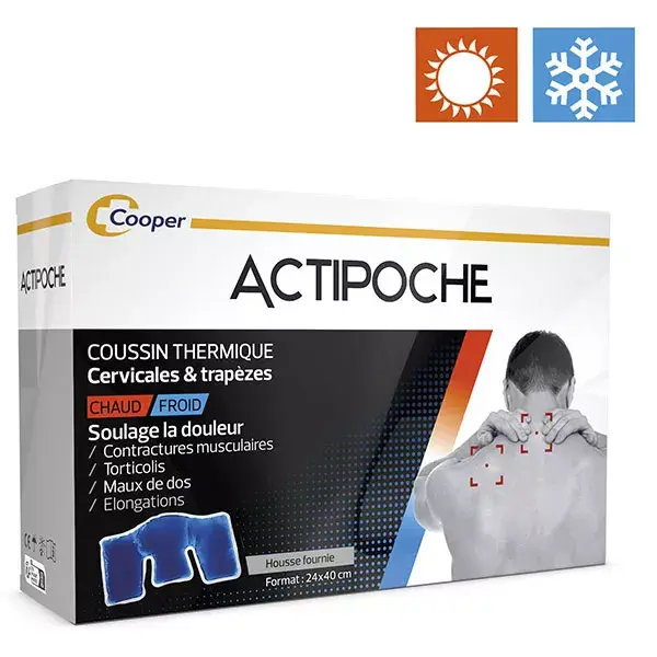 Actipoche Coussin Thermique Contractures Musculaires Cervicales et Trapezes Gel