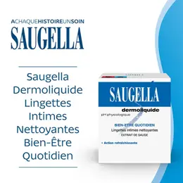 Saugella Dermoliquide Lingette Intime Nettoyante - 10 unités