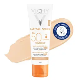 Vichy Capital Soleil Crème Solaire Visage Teintée Anti-Taches 3 en 1 SPF50 50ml