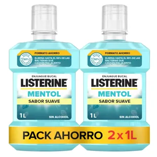 Listerine Menthol Bain de Bouche Saveur Douce 2x1000ml