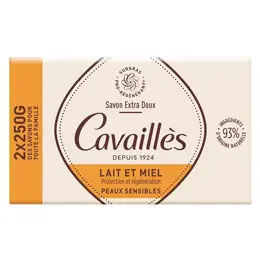 Rogé Cavaillès Savon Surgras Extra Doux Lait et Miel Lot de 2 x 250g