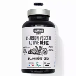 Nutrivie Charbon Végétal Activé Curcuma et Pissenlit Végan 120 gélules