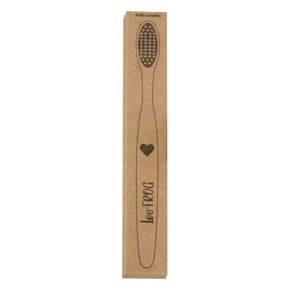 Lov'FROG Toothbrush Bamboo Active Charcoal Adult Toothbrush Heart Pattern