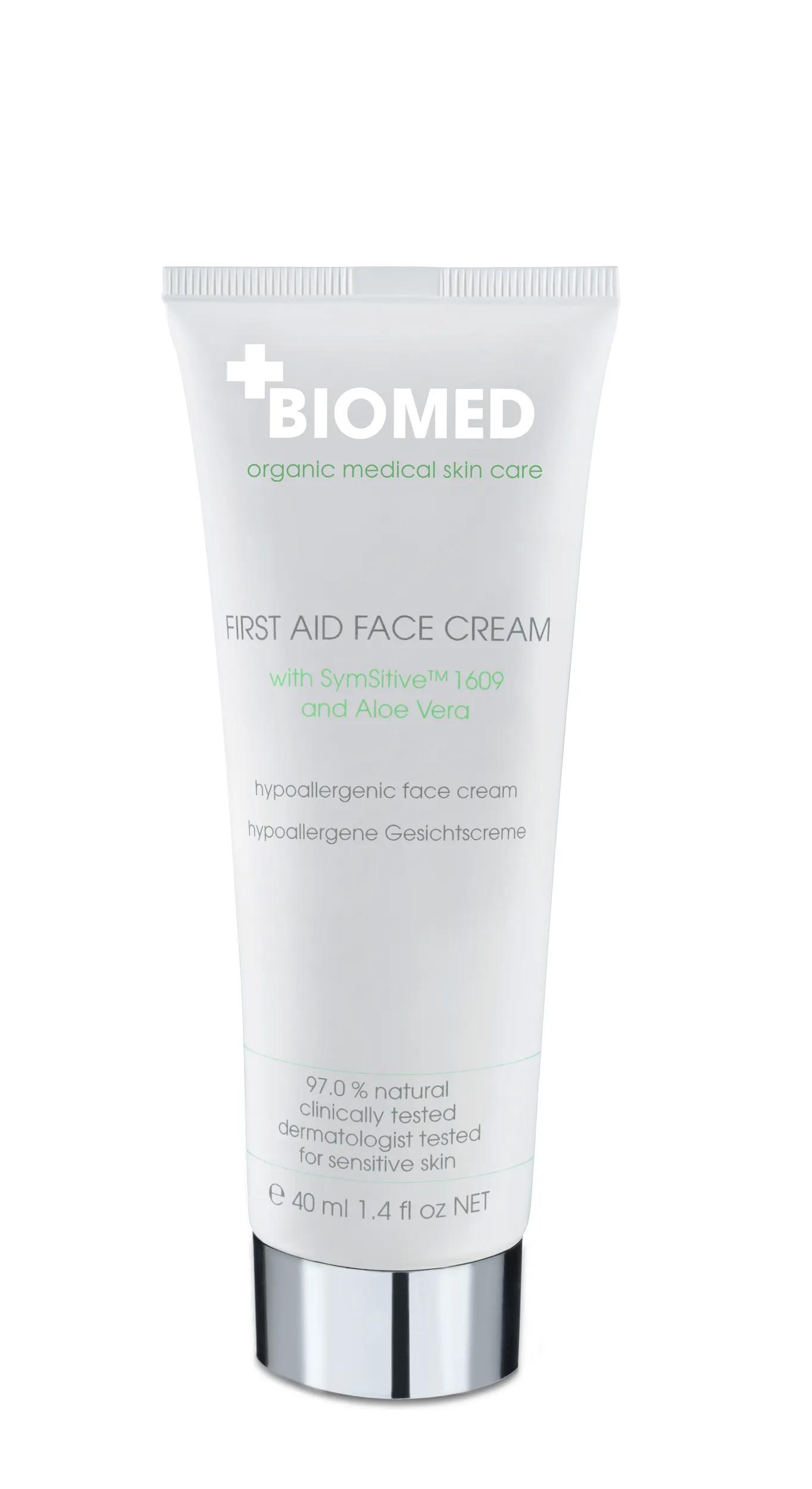 Biomed Organics First Aid Face Crema Viso Aloe Vera Cosmetici Organici Naturale 40 Ml