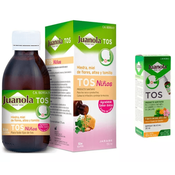 Juanola Kinder-Hustenpackung 150 ml + Husten-Mundspray 20 ml