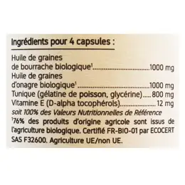 Nat & Form Écoresponsable Huiles de Bourrache Onagre Bio 120 capsules