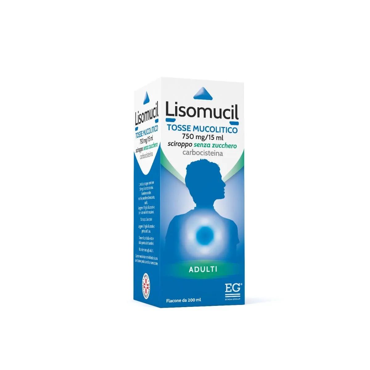 Lisomucil Tosse Mucolitico Senza Zucchero 750 mg/15 ml Sciroppo Adulti 200 ml