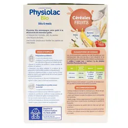 Physiolac Bio Céréales Fruits +6m 200g