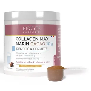 Biocyte - Collagen Max Marin Cacao - 10 g di Collagene Marino Tipo I - Acido Ialuronico - 20 giorni