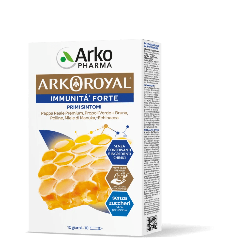 Arkoroyal Pappa Reale Premium Senza Zuccheri Immunità Forte 10 Unidose